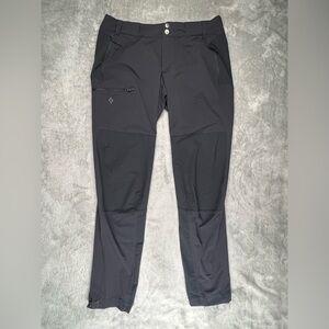 Black Diamond Swift Pants Womens Large Black Empel Tech Nylon Stretch Belted